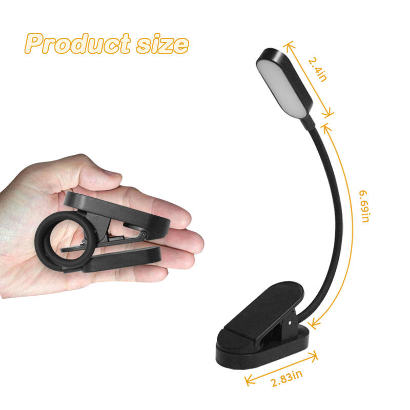 Amber Book Light for Reading in Bed, Clip-on Warm Reading Light up to 80 Hrs - WL2911